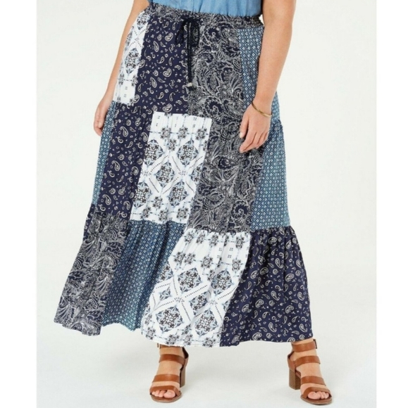 NWT Style & Co Women’s Size 3X Bandana Print Maxi Skirt. - Picture 8 of 8